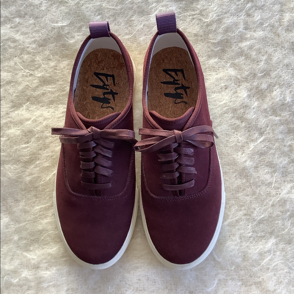 Eytys Mother Burgundy Suede Platform Sneakers Size US9 Mens 10.5 Womens